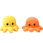 Peluche-Pieuvre-Reversible-Poulpy-Jaune-et-Orange