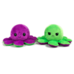 peluche pieuvre reversible - Violette et vert poulpy