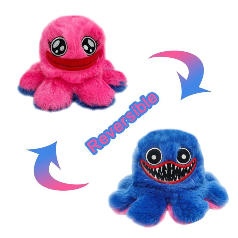 Peluche pieuvre Huggy wuggy réversible